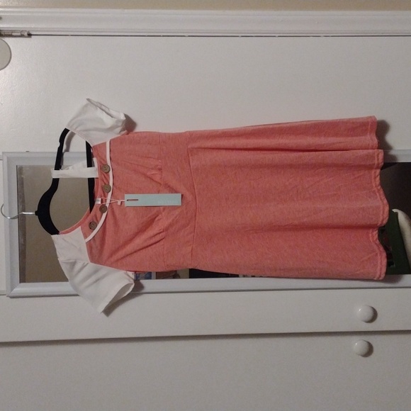 NWT Pink Off-the-shoulder Spring/Summer Dress - Picture 1 of 6